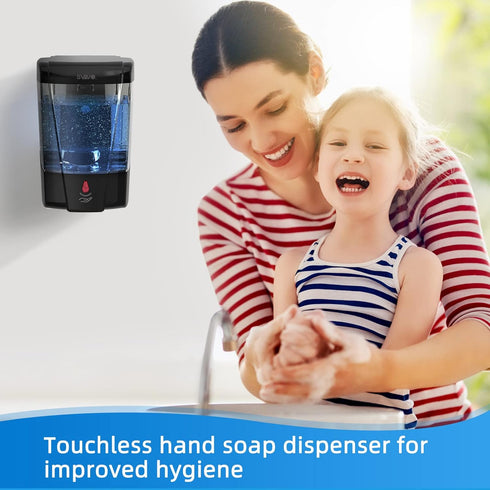 SVAVO Automatic Soap Dispenser, Wall Mount Hand Soap Dispenser, 600ml/21 fl.oz, Touchless Electric Sensor Pump