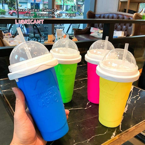 Slushie Maker Cup - Magic Quick Frozen Smoothies Cup, Double Layer Squeeze Cup for Homemade Ice Cream