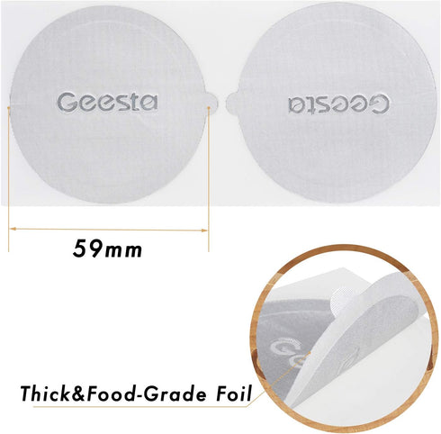 GEESTA Reusable Aluminum Foil Seals Kit, Compatible with Nespresso Vertuoline Capsules