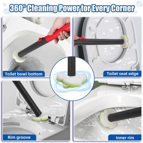 30 Disposable Toilet Brush Kit with Refills, No-Touch Toilet Wand Cleaning System, Wall Mounted Toilet Bowl Cleaner