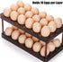 YOUEON Acacia Wooden Egg Holder - Double Layer Egg Tray Holds 36 Fresh Eggs, Rustic Decor for Countertop and