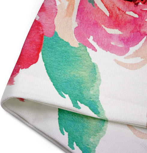 Emvency Set of 2 Throw Pillow Cover - Flowers Watercolor Peonies Pink Turquoise Decorative Pillow Case (18 x 18 Inch)