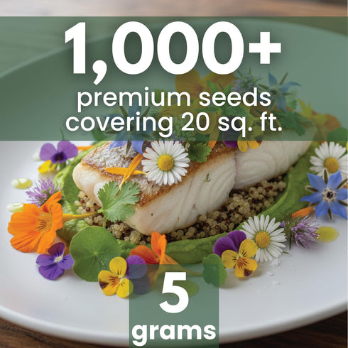 1,000 2026 5 Gourmet Edible Mix Premium Seeds for Planting Fresh Culinary Flowers & Herbs Season Gram Pouch
