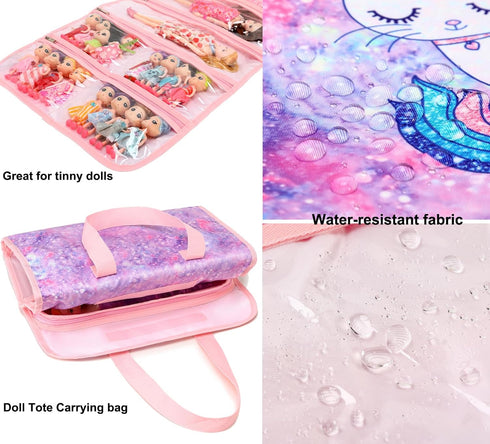 JIANYA Dolls Storage Bag Toys Display Carrying Storage Organizer Clear View Compatible with All Surprise Dolls Small