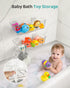 2 Pack, Bath Toy Storage Organizer Transparent Bath Toy Holder with Drain Holes, Durable Plastic Bathtub Toy Storage