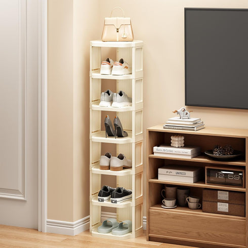 8 Closet Kitstorack Vertical Shoe Rack: Tiers Stackable Shoe Rack for DIY Free Standing Shoe Organizer Small Shoe Shelf