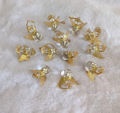 Angel Ornaments for Christmas Tree, Hanging Ornaments, Clear - Pack of 12