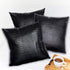 Black Crocodile Skin Faux Leather Pillow Cover, Decorative Modern Throw Cushion Case for Living Room & Bedroom, 12x20
