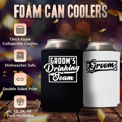 Veracco Groom's Drinking Team Can Coolie Holder, 12 Pack Bachelor Party Wedding Favors Gift for Groomsmen