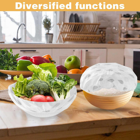 2Pcs Reusable Bowl Covers for Bread Proofing, Adjustable Elastic Bowl Covers for Rising Sourdough