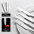 KINGSTONE Sharp Steak Knives, German Stainless Steel Set of 8 with Full-Serrated Blade, 9.4-Inch Design