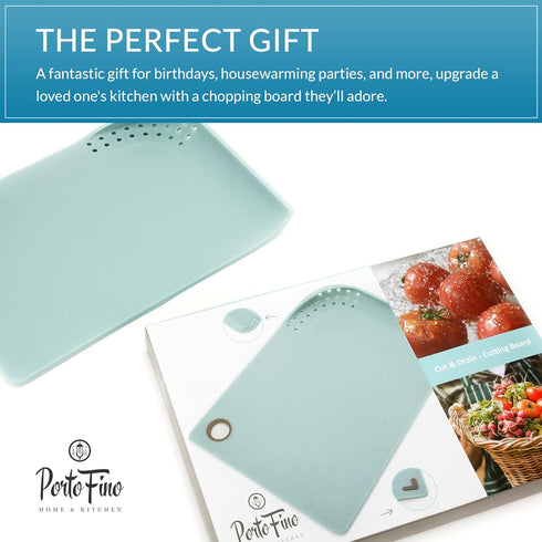 PortoFino Small Non-Slip Plastic Cutting Board, Smart Draining Design, Mini Kitchen Cutting Board for RV Accessories