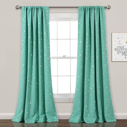 Lush Decor Star Blackout Window Curtain Panels Pair 52" W x 84"