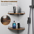 Set 2, Corner Floating Shelves, Rustic Brown Wood, of Wall Mount Storage with Guardrail for Bathroom Kitchen Living