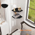 Set 2 Homode Corner Shelf Wall Mount, of Corner Floating Shelves with Wire Hole for TV, Cable Box, Wood Hanging Storage