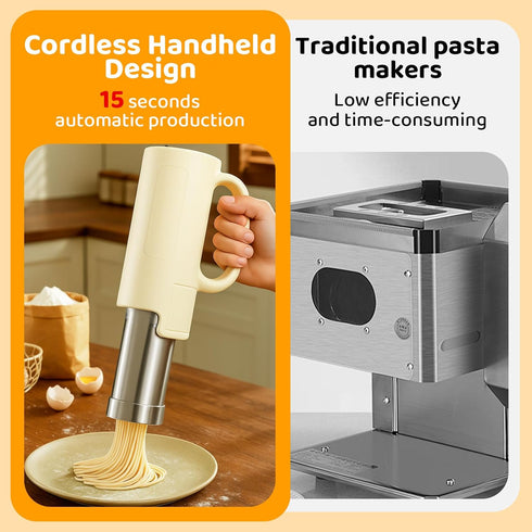 5 1 In Automatic Electric Pasta Maker - Handheld Pasta Maker Machine for Homemade Pasta, DIY Appam, Idiyappam, Cordless