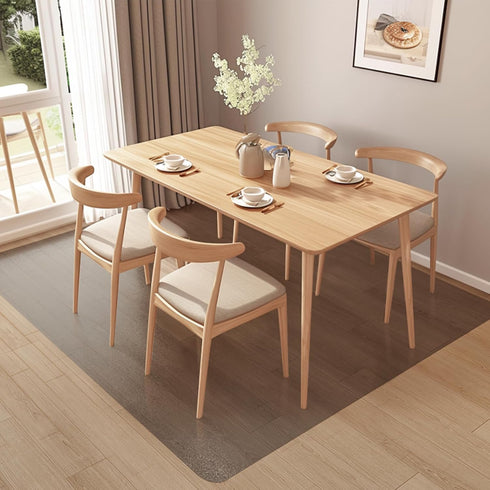 Area Mat for Hard Floors, 4'6' Semi-Clear Black Vinyl Floor Protector for