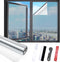 Window Privacy Film with Free Installation Tools, One Way Daytime Static Cling Reflective Heat Control