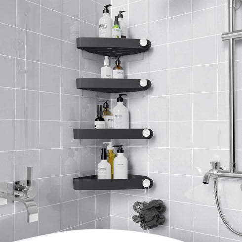 Sotfamily Plastic Shower Caddy Corner (for 90 Only), 4 Pack Adhesive Corner