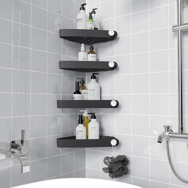 Sotfamily Plastic Shower Caddy Corner (for 90 Only), 4 Pack Adhesive Corner