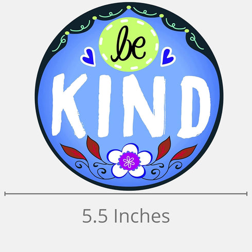 Be Kind Magnet Bundle, Floral Inspirational Decals in Blue, Pink, and Purple for Refrigerators, Cars, and Lockers