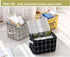 AARAINBOW 3 Packs Storage Basket Bins - Canvas Mini Storage Cubes for Makeup, Toys, Books (3 Gray)