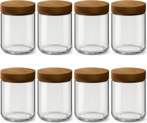 8 Pack 16oz and 10oz Overnight Oats Containers with Lids, Glass Mason