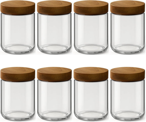 8 Pack 16oz and 10oz Overnight Oats Containers with Lids, Glass Mason