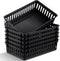 6 Pack Plastic Basket - 10.24 x 6.5 x 2.36 Inch Small Storage Bins for Organizing Shelves, Home Desks, Crafts, Black