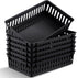 6 Pack Plastic Basket - 10.24 x 6.5 x 2.36 Inch Small Storage Bins for Organizing Shelves, Home Desks, Crafts, Black