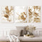Abstract Golden White Flower Leaves Wall Art Posters, Modern Plant Landscape Canvas Prints for Living Room Decor