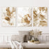 Abstract Golden White Flower Leaves Wall Art Posters, Modern Plant Landscape Canvas Prints for Living Room Decor