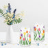 Whaline 2 Pack Spring Iced Coffee Cup, Colorful Tulip Flower Glasses with Lid, Straw, Cleaning Brush for Home Gifts