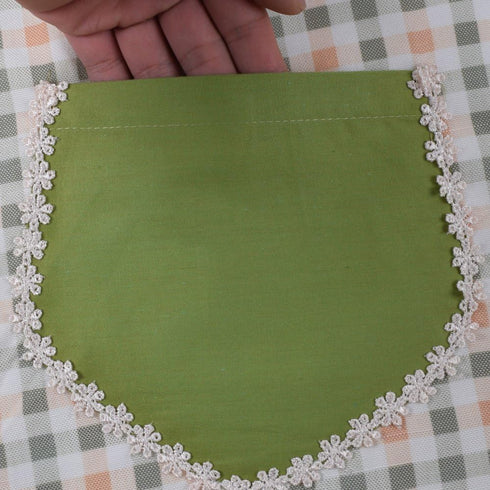 Cute Unique Design Women Girls Retro Apron with Chic Pocket for Cooking Kitchen, Green