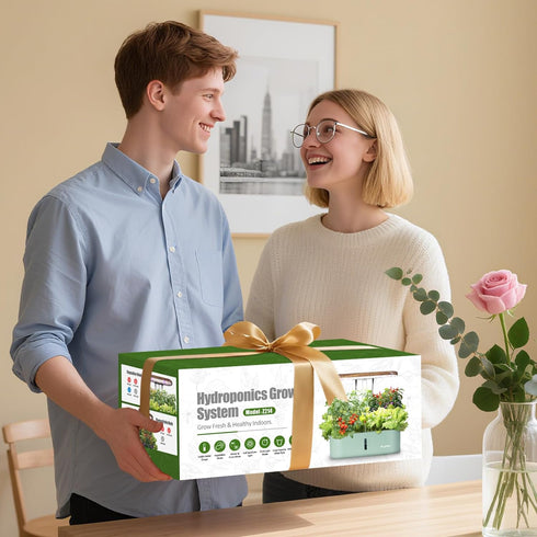 12 Hydroponics Growing System Indoor Garden: Pods Herb Garden Kit Indoor with LED Grow Light Plant Germination Kit