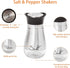 Lonffery Salt and Pepper Shakers Set, Stainless Steel and Glass Bottle, Kitchen Decor, Set of 2