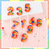 Hongplus 3D 4 4th 4th Colorful Building Block Number Candle Birthday Candle Candy Building Block Bricks Happy Birthday