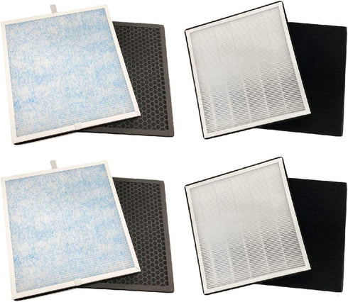 Nispira True HEPA Replacement Filter Set for Renpho Air Purifier RP-AP001/ RP-AP001S/ RP-AP002, 2 Packs