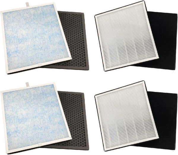 Nispira True HEPA Replacement Filter Set for Renpho Air Purifier RP-AP001/ RP-AP001S/ RP-AP002, 2 Packs