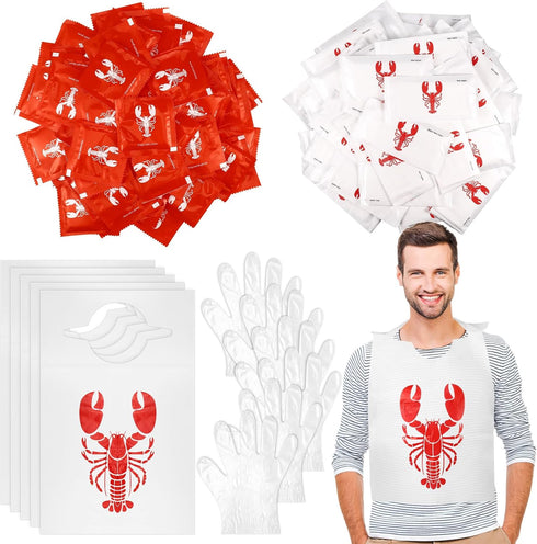 Umigy 200 Pcs Disposable Adults Crawfish Lobster Bibs Boil Seafood Party Supplies