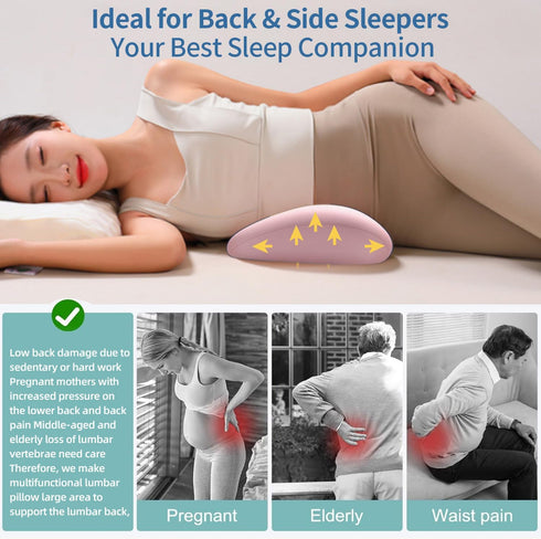 GDLKPS Sleep Lumbar Support Pillow is Used to Relieve Low Back Pain.Memory Foam Back Wedge Bolster Pillow for Side