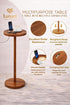 Lunani OUR PASSION 24 2 Drink Table for Small Spaces Pedestal Side Table with Stable Base, Phone Holder & Coasters