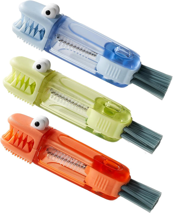 4-in-1 Bottle Cleaning Brush Set, Multifunction Silicone Cup Lid Gap Cleaner, 3 Pcs, Home Kitchen Crevice Tools,