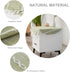 24 Inch Rustic Linen Bedside Round Small Tablecloth Striped Embroidered Washable Sage Green Table Cover Farmhouse