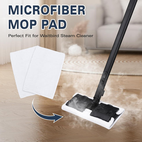 6 Pack 3 Pack Set STC-EU168, Waitbird Microfiber Mop Pads and Ironing Cloths Replacement, Compatible Steam Cleaner