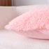 Set 2, (20"x26", Faux Fur Fluffy Fuzzy Plush Pink Pillow Case of Soft Decorative Pillow Covers for Bed, Bedroom, Living