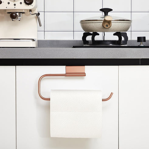12.4 Inches Gold,1 Yaocom Cabinet Door Paper Towel Holder Camper Under Sink No Drilling Paper Towel Storage