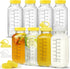 Essmilkee 16 oz Reusable Glass Juice Bottles with Airtight Lid, Glass Pitchers with