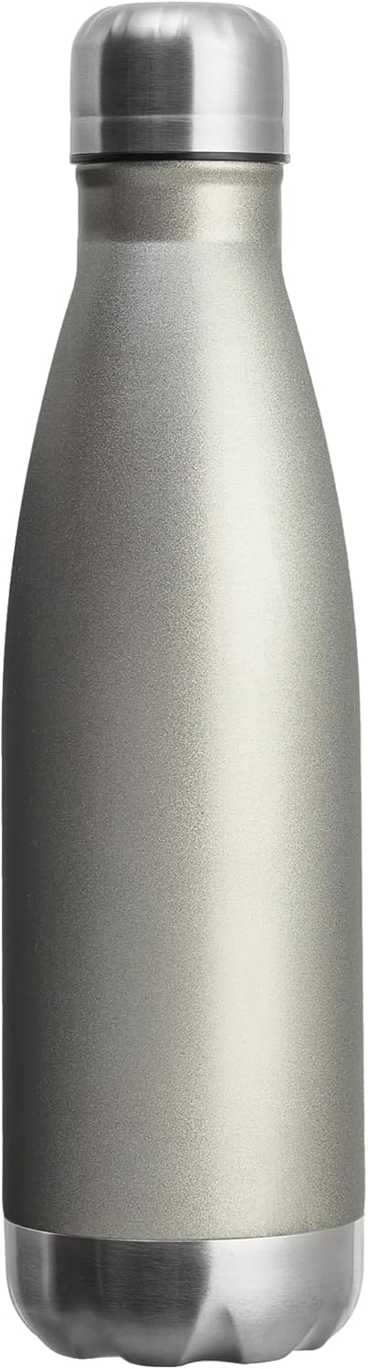 MEWAY 17oz Sport Water Bottle - Vacuum Insulated Stainless Steel, Leak-Proof Double Wall Cola Shape (Cold Gray, 1 Pack)