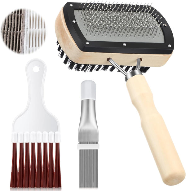 Boao 3 Pieces Air Conditioner Fin Cleaning Brush - Stainless Steel Cleaner & Refrigerator Coil Whisk